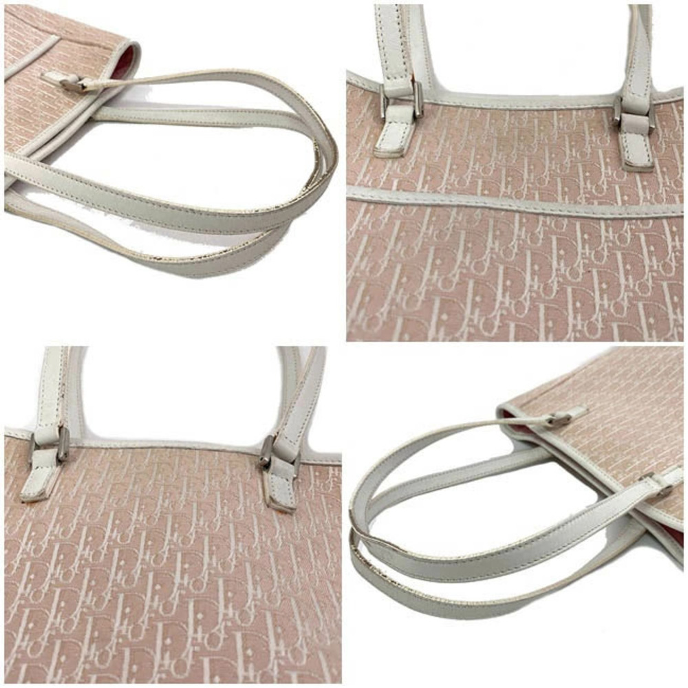 Christian Dior Tote Bag Pink White Trotter Vertical Shoulder All over CD - Picture 5 of 10